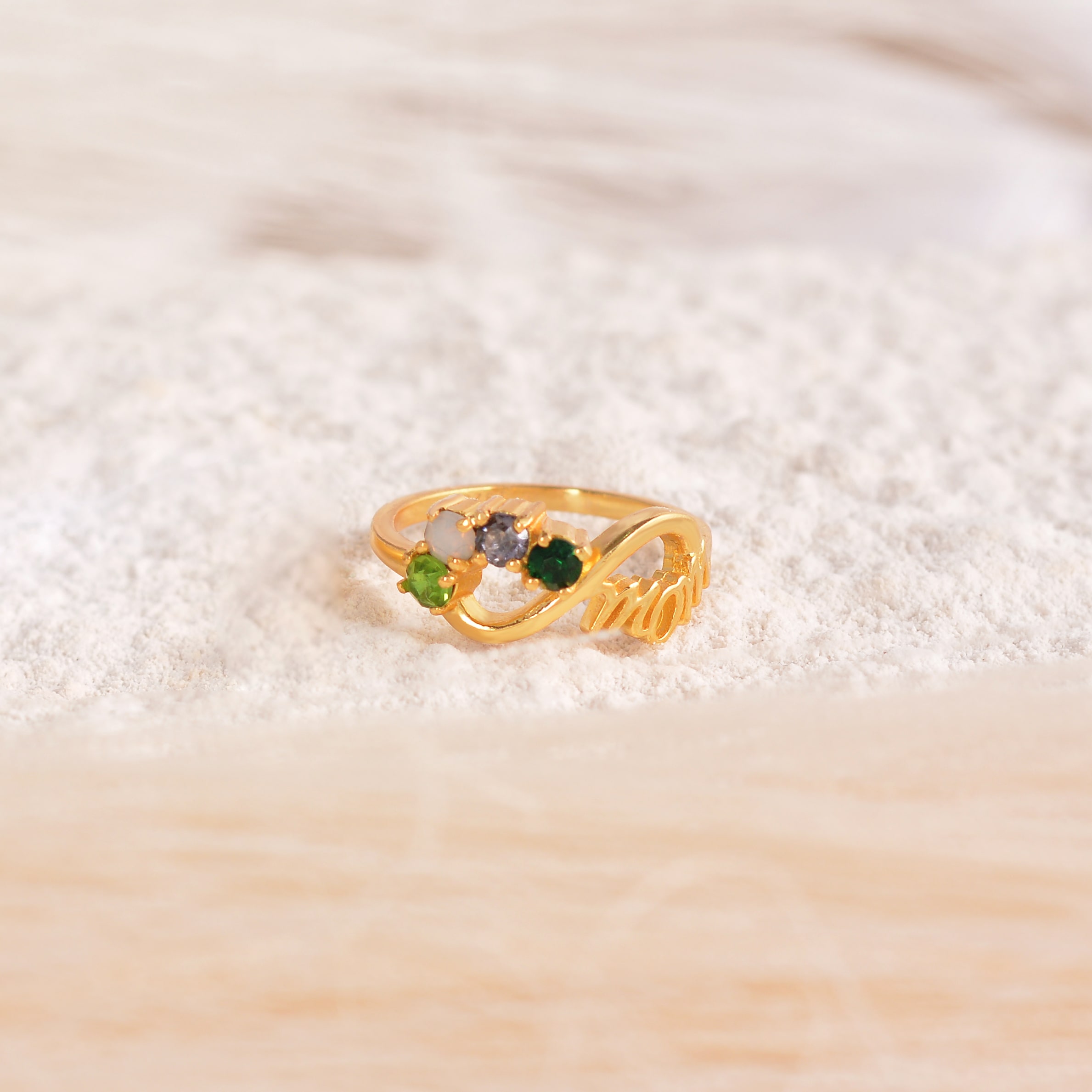 MOM Gold Silver Ring - Alternate View